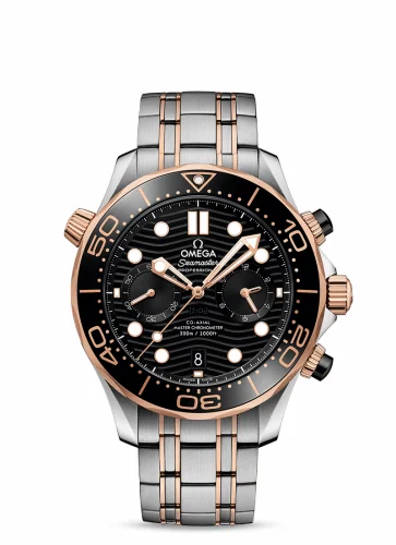 Omega Seamaster Diver 300M Master Co-Axial 44 Chronograph Stainless Steel / Sedna Gold / Black / Bracelet 210.20.44.51.01.001 (21020445101001)